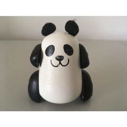 WOODEN PANDA FIGURINE