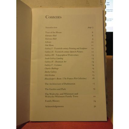 DUDMASTON, SHROPSHIRE 1995 guide book. 32 pages The National Trust /