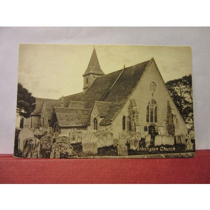 WARBLINGTON CHURCH , Surrey. unused antique postcard dated 1926 , Havant =
