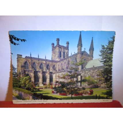 from the s.e. CHESTER CATHEDRAL, unused postcard by Valentine. dated 1970 =