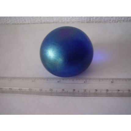 Heron Glass Small Paperweight Iridescent Blue