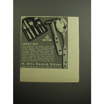1957 H. Nils Silver Child's Set Advertisement - Child's Sets