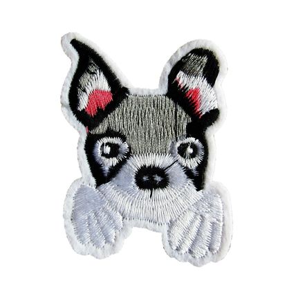 Cute Dog Face Fun Iron On Patch Badge Decoration Motif Kids Children's P019