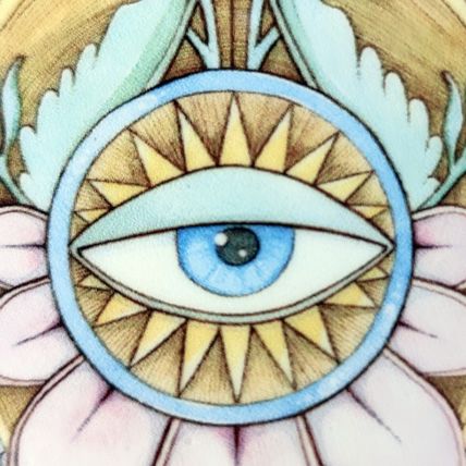 Iron On Eye Heat Transfer Decoration Flat Bright Mystic Motif 6 cm x 5 cm P407