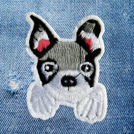 Cute Dog Face Fun Iron On Patch Badge Decoration Motif Kids Children's P019
