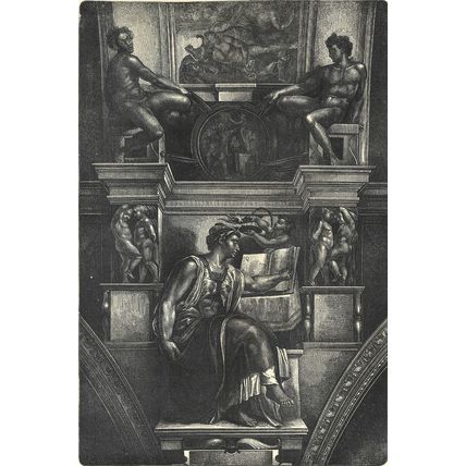 ROME - THE ERYTHRAEAN SYBIL 1872 Jean-Baptiste Degreef VICTORIAN ENGRAVINGS