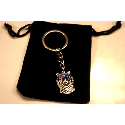 STUNNING TIGER KEY RING WITH KEY CHAIN & VELVET GIFT BAG