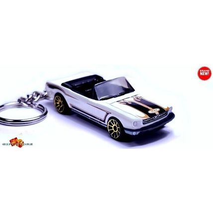 RARE CUSTOM KEYCHAIN WHITE 64½/65/66 FORD MUSTANG CONVERTIBLE GREAT GIFT