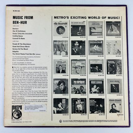 Frankenland State Symphony Orchestra – Music From Ben-Hur Soundtrack Vinyl LP