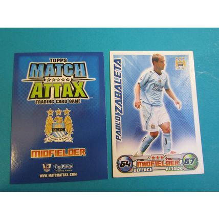 Pablo Zabaleta - Manchester City - Match Attax 2008/09 Football Card