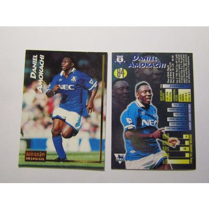 84. Daniel Amokachi - Everton - Merlin Ultimate P. L 1995/96 Football Card (ef1)