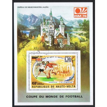 Upper Volta Winner of Football World Cup 1974 MS 1974 CTO MI#Block 27 Sc#C196