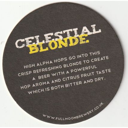 BEER MAT - FULL MOON BREWERY - CELESTIAL BLONDE - (Cat 001) - (2012)