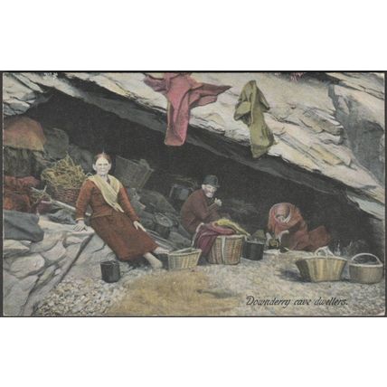 Cave Dwellers, Downderry, Cornwall, c.1905 - Frith's Postcard