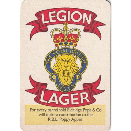 BEER MAT - ELDRIDGE POPE BREWERY - BITTER/LEGION LAGER - (Cat No 167) - (1987)