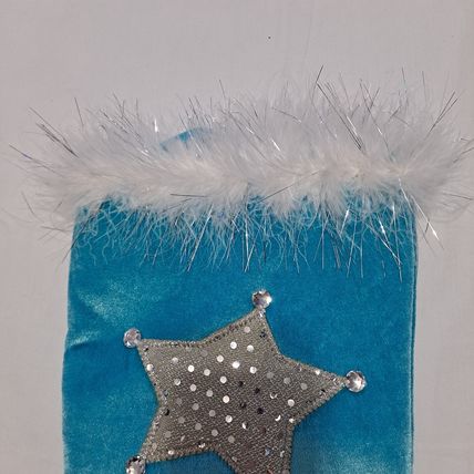 Dan Dee ANGEL Star Christmas STOCKING 17" Kool Kids Girls Fuzzy Blue
