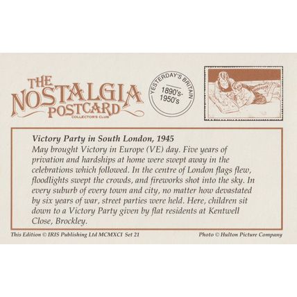 Postcard WW2 Victory Street Party Brockley South London 1945 VE Day - Nostalgia