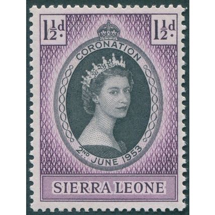 Sierra Leone 1953 1½d black & purple Coronation SG209 MNH