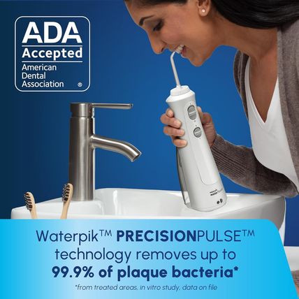 Waterpik Cordless Pearl Rechargeable Portable Water Flosser for Teeth, Gums, Bra