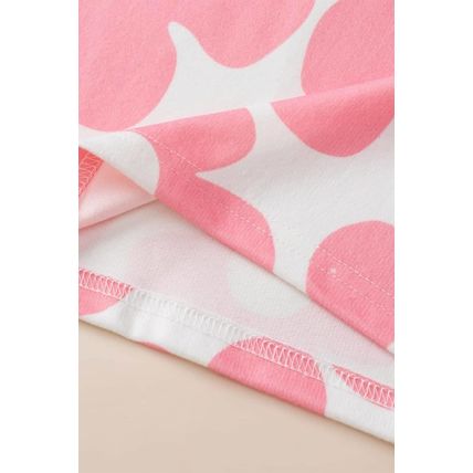 Pink Cute Flower Knitted V Neck Tank Top