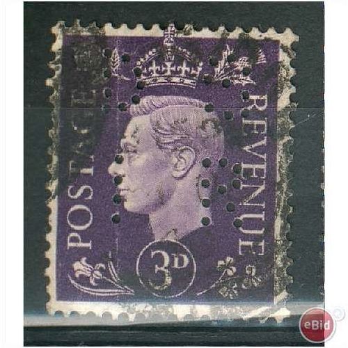 GB stamps 1937-47 KGV1 - 3d violet SG467 perfin - 1