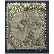 India 1885 SG95 4a Olive-Green Fine Used ..