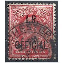1902 O21 1d Scarlet Inland Revenue Fine Used.. .