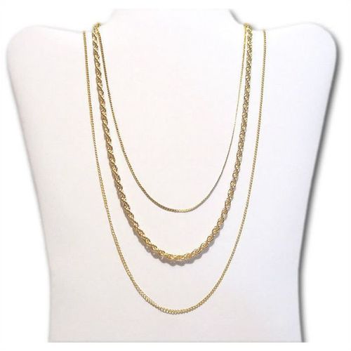 Necklace chains #005 lot of 3 24kgp 16 inch 18 inch 24 inch unisex jewelry