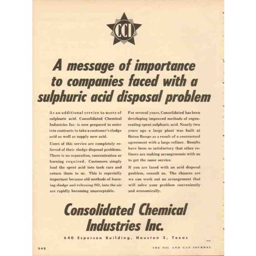 consolidated chemical industries inc 1953 disposal problem vintage ad