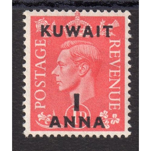 1948 KUWAIT Sg65 1d on 1a PALE SCARLET M/MINT (g142)