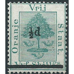 Orange Free State 1882 SG36 1/2d on 1/- Green Mounted Mint .. ..