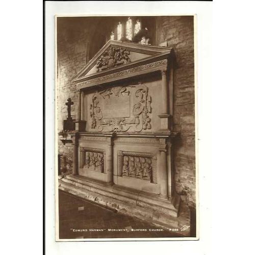 Gloucestershire BURFORD CHURCH Harman Monument Postcard by Scott (P688)