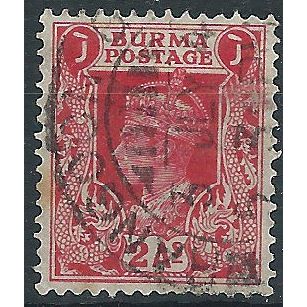 Burma 1938 SG24 2a Carmine Fine Used . ..