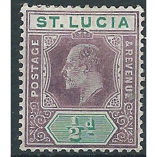 St Lucia 1904 SG64 1/2d Dull Purple & Green Mounted Mint..