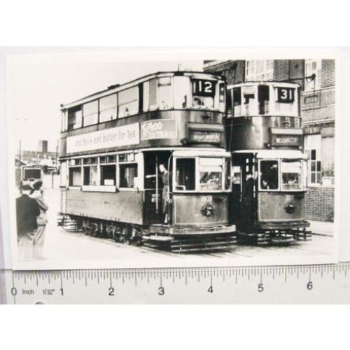 photograph of London Trams nos. 207 & 1928