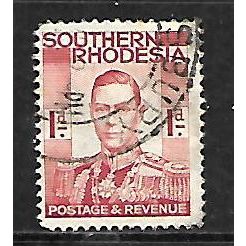 SOUTHERN RHODESIA 1937 1 d SCARLET SG41 FINE USED
