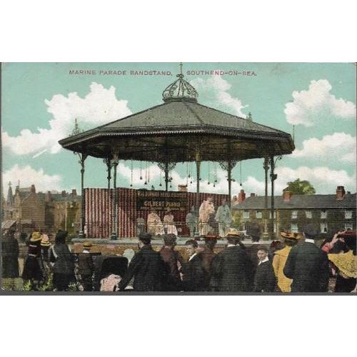 Southend-on-Sea, Essex - Marine Parade Bandstand, perrots - postcard c.1905