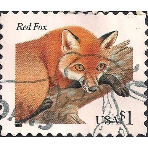 USA, MAMMALS, Red Fox, blue 1998, $1