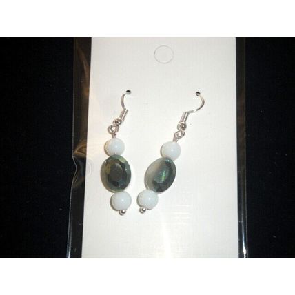 Delicate faceted green purple titanium coated crystal glass small oval earrings