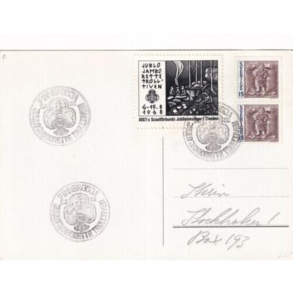 Sweden 1968 Jublo Jamborette Trolltiven Postcard FDI Special Cancel written VGC