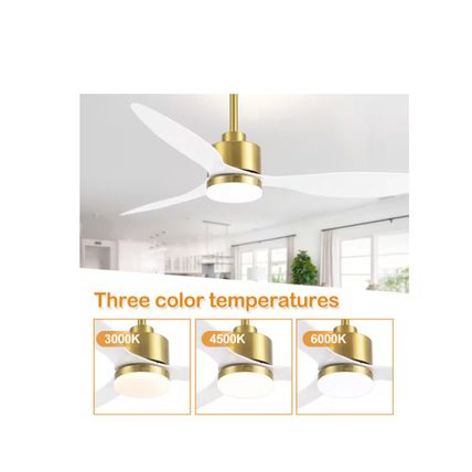 Sawyer 52" Integrated LED Indoor Gold White-Blades Fan w/ Light & Remote