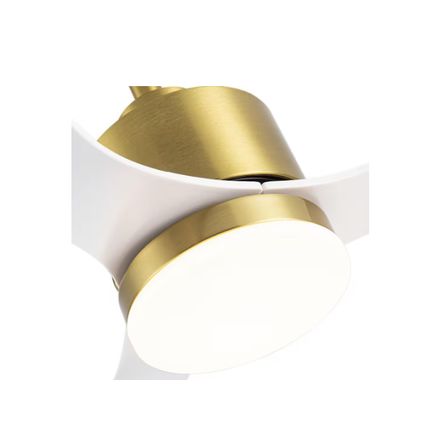 Sawyer 52" Integrated LED Indoor Gold White-Blades Fan w/ Light & Remote