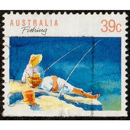 Australia 1989 Sport 39c Fishing Used Stamp .