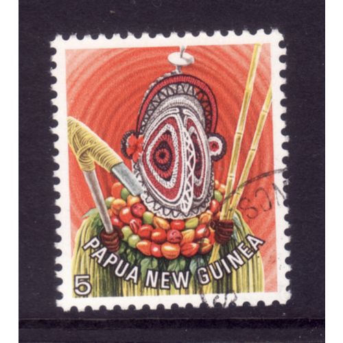 PAPUA NEW GUINEA 1977 HEAD DRESSES SG 319 5t MASKED DANCER FINE USED
