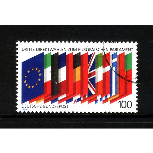 GERMANY 1989 DIRECT ELECTIONS EURO PARLIAMENT 100pf FLAGS SG 2272 FINE USED