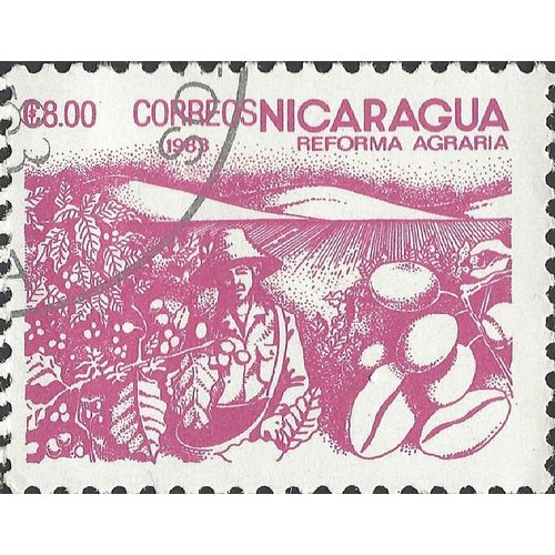 NICARAGUA, Coffee, violet 1983, $8
