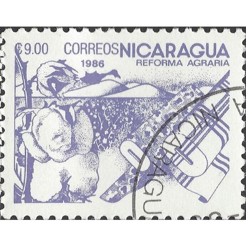 NICARAGUA, Cotton Industry, blue 1986, $9