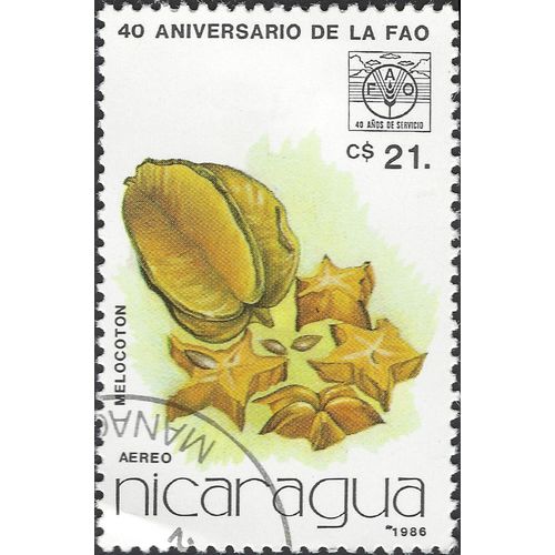 NICARAGUA, PLANT, Starfruit, white 1986, $21