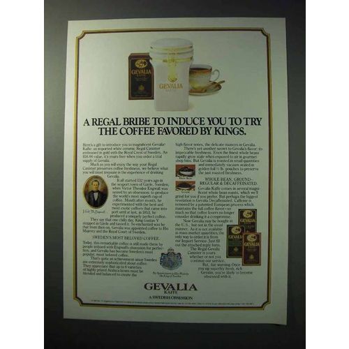 1986 Gevalia Coffee Ad - A Regal Bribe to Induce You