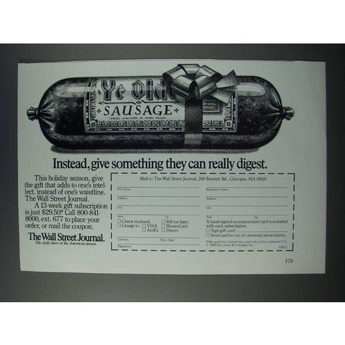 1986 The Wall Street Journal Ad - Something They Can Really Digest